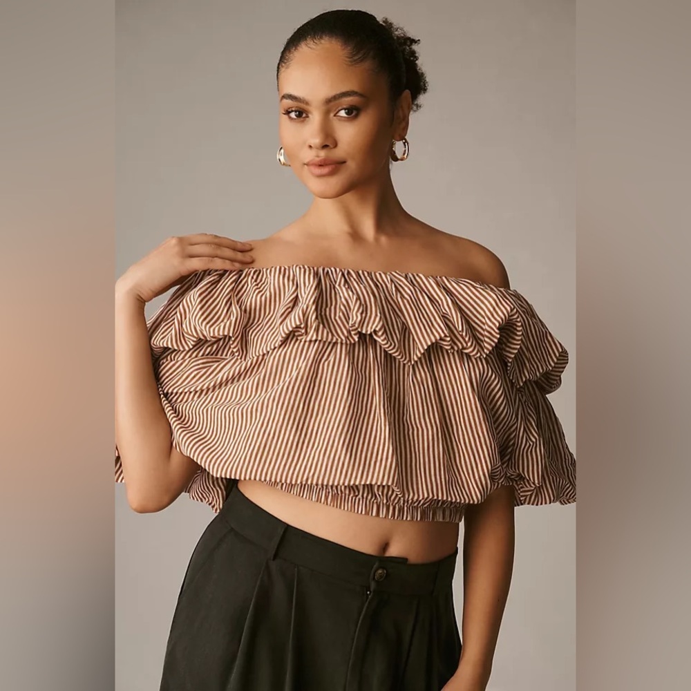 ✨ Anthropologie Off-The-Shoulder Bubble Top Sz LP